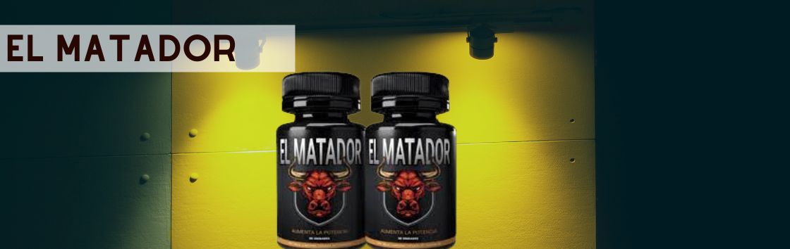 El Matador: Un paquete de pastillas con una etiqueta que indica su eficacia para aumentar la potencia, con un toro en la etiqueta que representa la fuerza y la virilidad.
