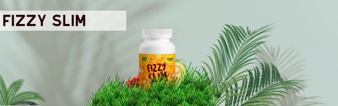 Fizzy Slim: Un paquete de pastillas efervescentes con una etiqueta que muestra un cuerpo más delgado y una mujer feliz y enérgica.